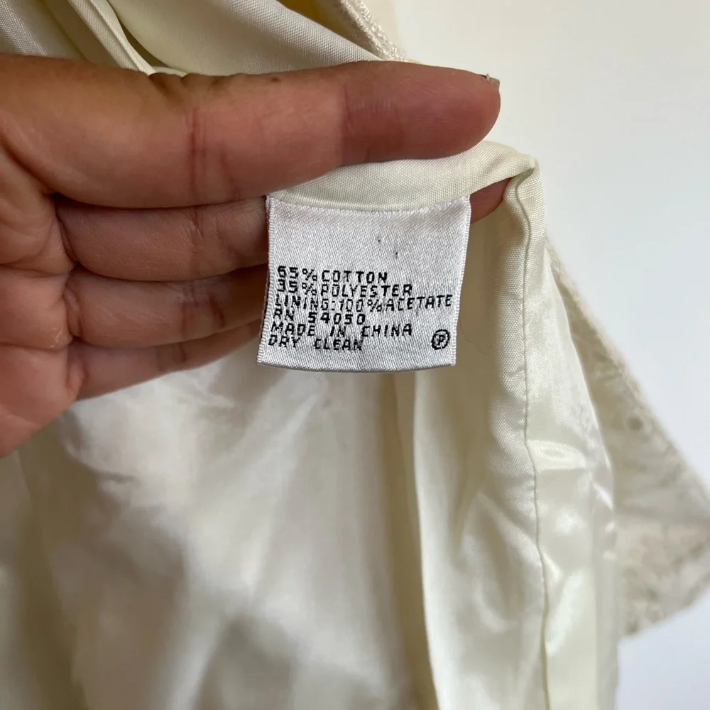 Le Suit Bridal White Jacquard Blazer - Size 14 - Picture 9 of 11